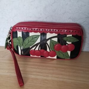 Adorable Cherry Genuine Leather Clutch
